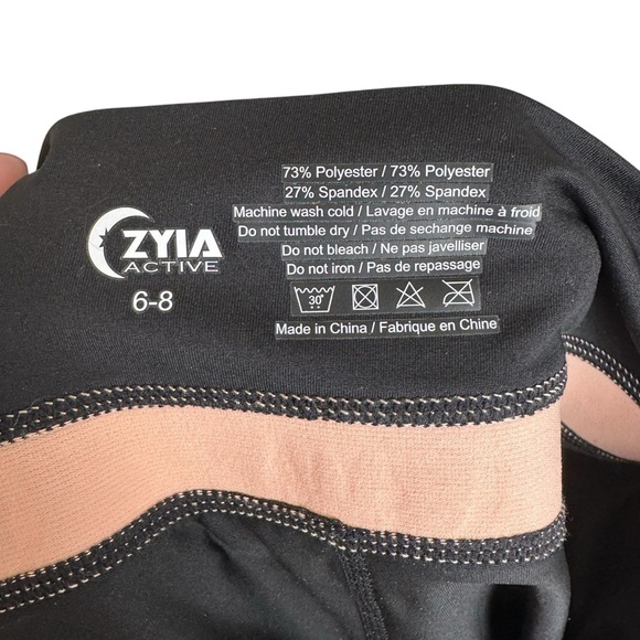 Zyia Black Leggings with Pink Waistband - Picture 5 of 5